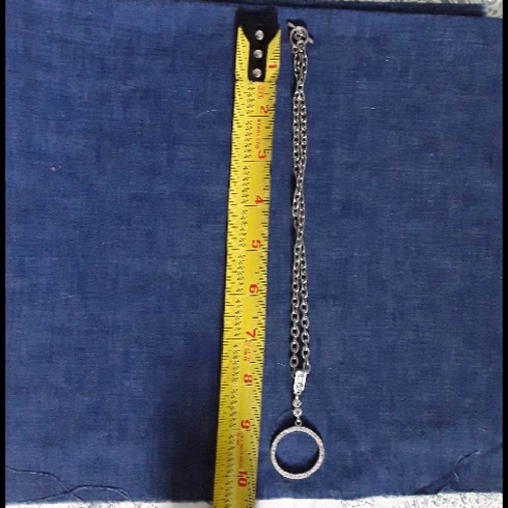 Silver Rhinestone Ring Necklace - Picture 4 of 5